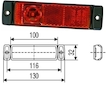 svítilna poziční červená obdélníková LED pro vodorovnou montáž s kabelem 0,5m