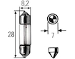 žárovka 24V/3W SV7-8 8,2x28mm HELLA