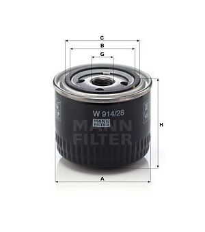filtr oleje MANN W 914/28 FIAT, IVECO