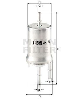 filtr paliva MANN WK 69 6,6bar ŠKODA