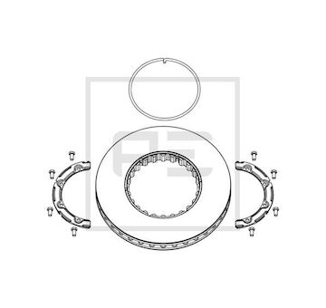 kotouč brzdový PN PETERS 434x45x45mm odvětrávaný VOLVO, RVI, RENAULT s montážní sadou
