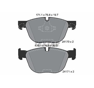 sada brzdových desek TEXTAR 24170 19,7mm BMW