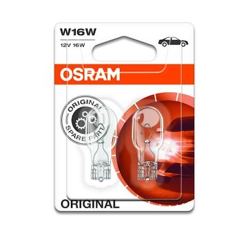 žárovka OSRAM 12V/16W se skleněnou paticí W2,1X9,5D 2ks