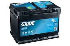 akumulátor 12V 70Ah EXIDE START, STOP AGM 278x175x190 mm +pól vpravo