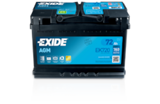 akumulátor 12V 72Ah EXIDE AGM 278x175x190 +pól vpravo