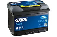 akumulátor 12V 74Ah 680A EXIDE EXCELL 278x175x190 +pól vpravo