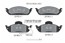 deska brzdová sada TEXTAR 23193 16,3mm MB