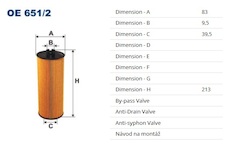 filtr oleje FILTRON OE651/2 MERCEDES Atego I, II, Axor II, EVOBUS, LIBHERR, NEOPLAN
