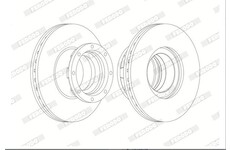 kotouč brzdový FERODO zadní chlazený MAN L2000, DAF, MERCEDES