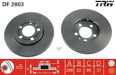 kotouč brzdový TRW přední L/P odvětrávaný zesílený 22mm