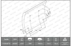 obložení brzdové K 19187.0-F3555 C-B IVECO - originální díl