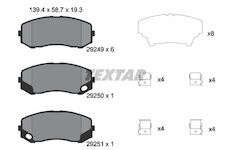 sada desky brzdové TEXTAR 29249 19,3mm MITSUBISHI Canter