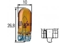 žárovka 12V/5W W2,1x9,5D HELLA celoskleněná oranžová