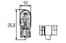 žárovka 24V/2W sklo W2,1x9,5D T10 HELLA