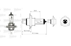 žárovka H4 VALEO 12V 60W/55W P43t-38